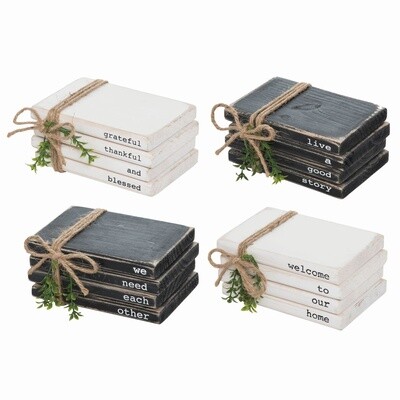 WOOD BOOK STACK - NEED