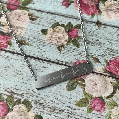 MICHIGAN HEARTBEAT BAR NECKLACE