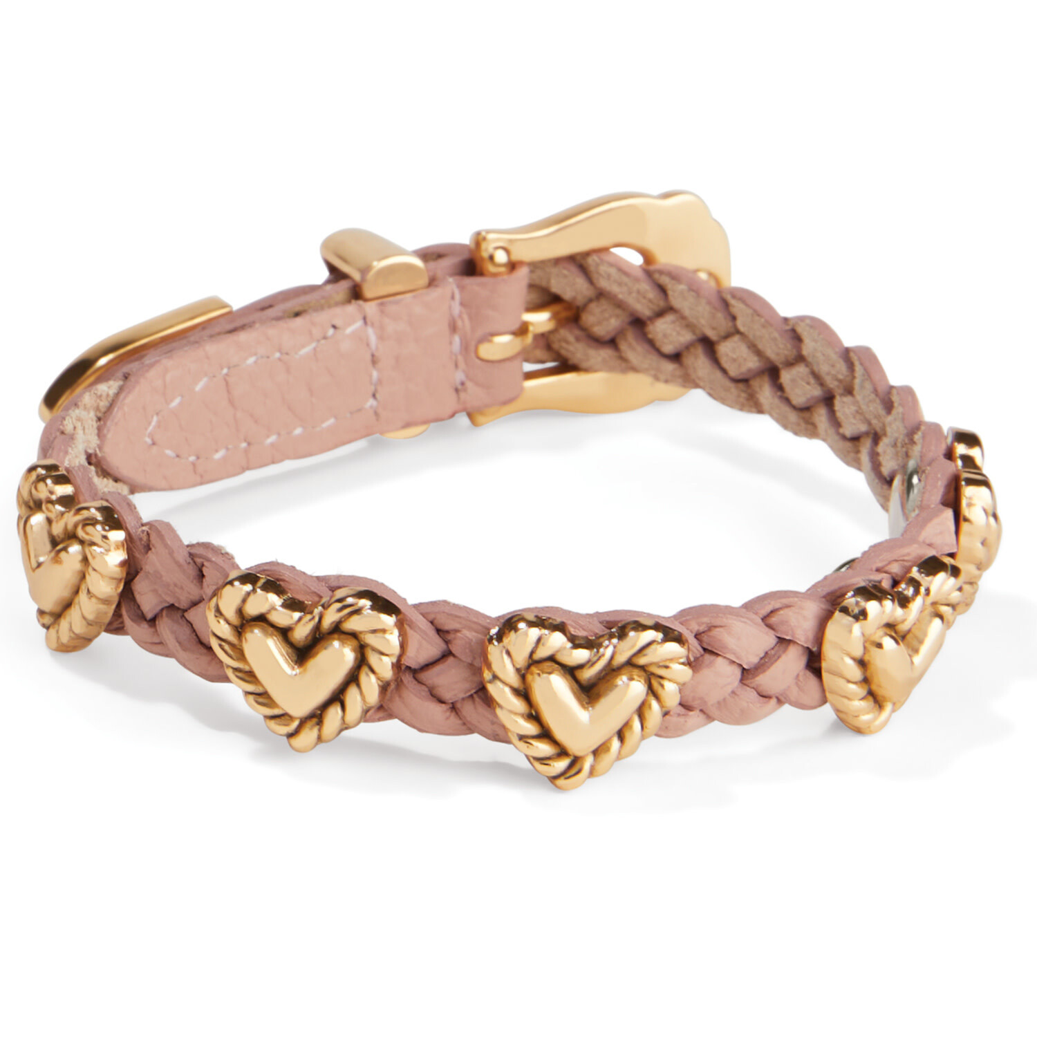 Roped Heart Braid Bandit Bracelet-Pink Sand