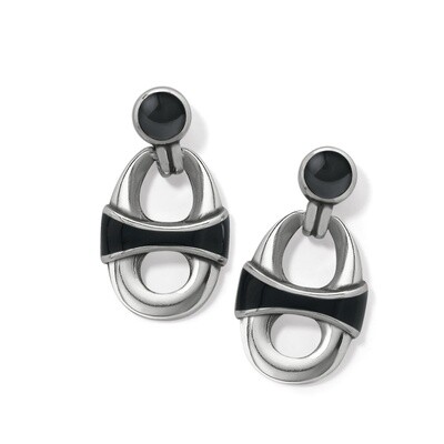 Portofino Link Drop Post Earrings-Black