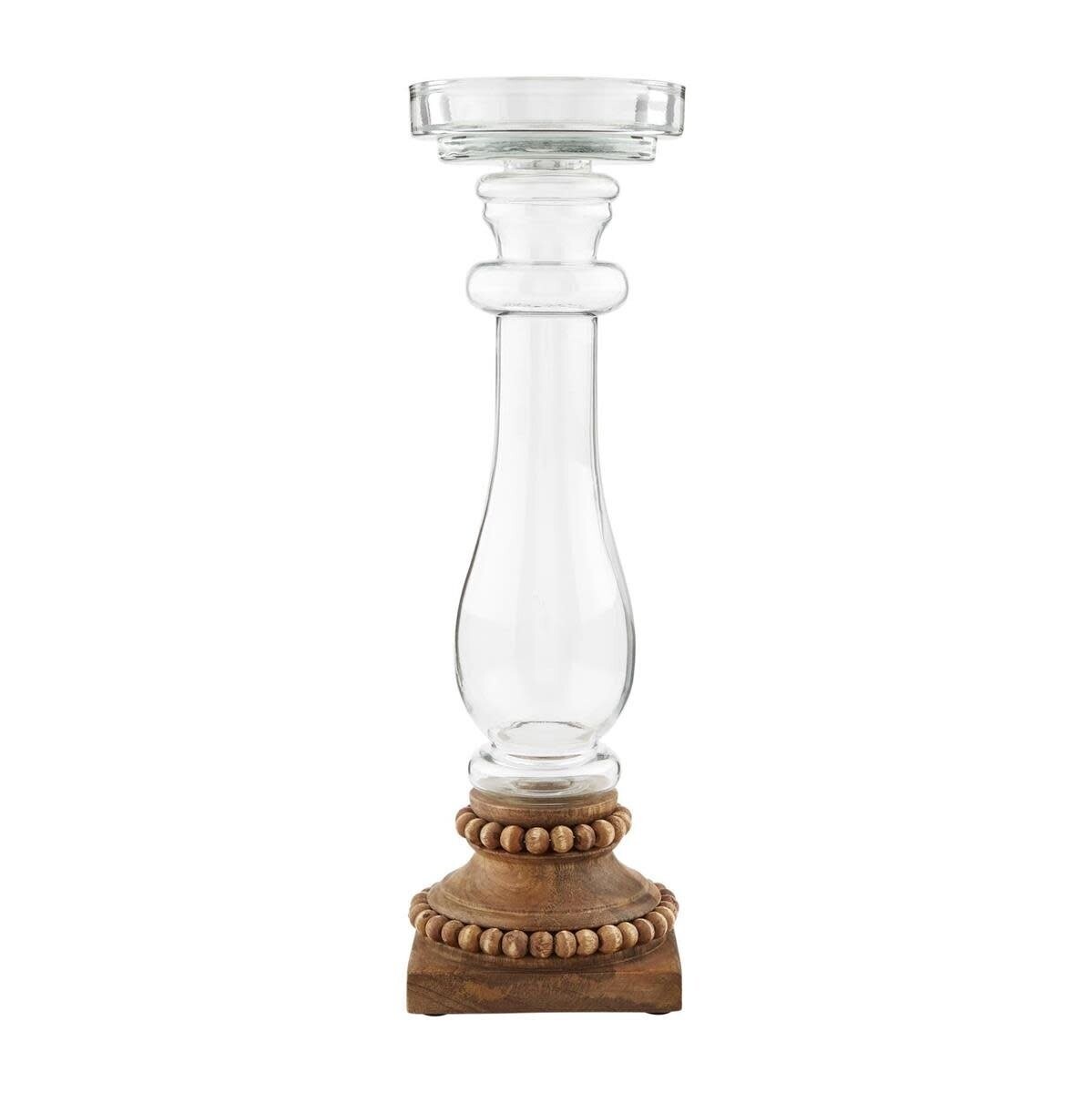 MEDIUM BEADED GLASS CANDLESTICK