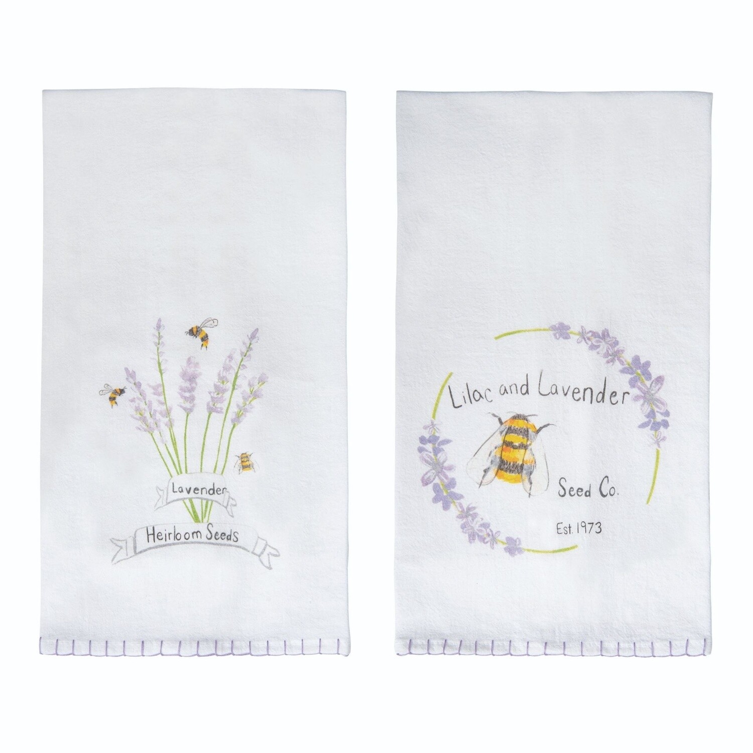 COTTON LAVENDER WHIPSTITCH EDGE TEA TOWEL-CIRCLE