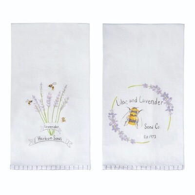 COTTON LAVENDER WHIPSTITCH EDGE TEA TOWEL-CIRCLE