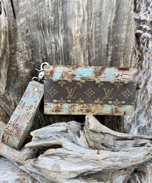 FALLON CORK UPCYCLED LV WRISTLET