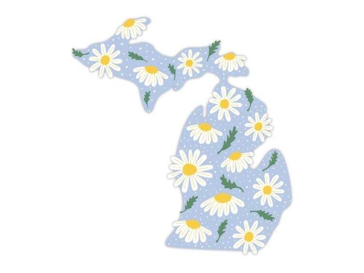 DAISY FLORAL MICHIGAN STICKER