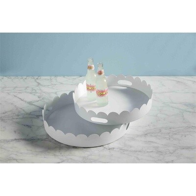 Scalloped Metal Tray Set