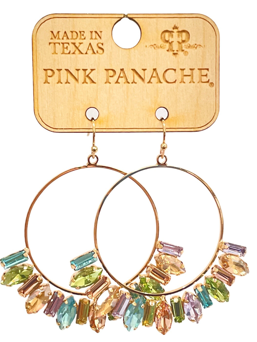 MULTI COLOR CRYSTAL HOOP EARRINGS