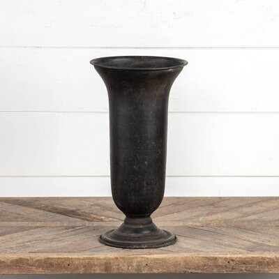 16&quot; BLACK METAL VASE