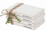 WOOD BOOK STACK - GRATEFUL