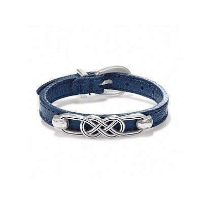 Interlok Braid Leather Bracelet-French Blue