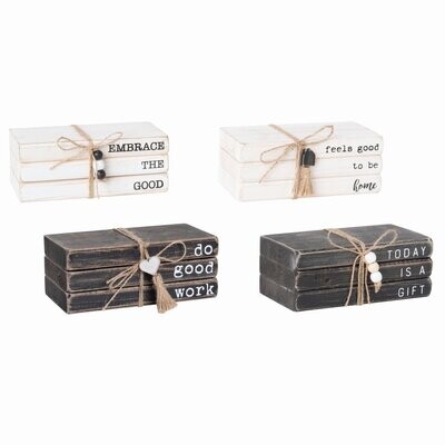 WOOD HOME BOOK STACKS - WORK