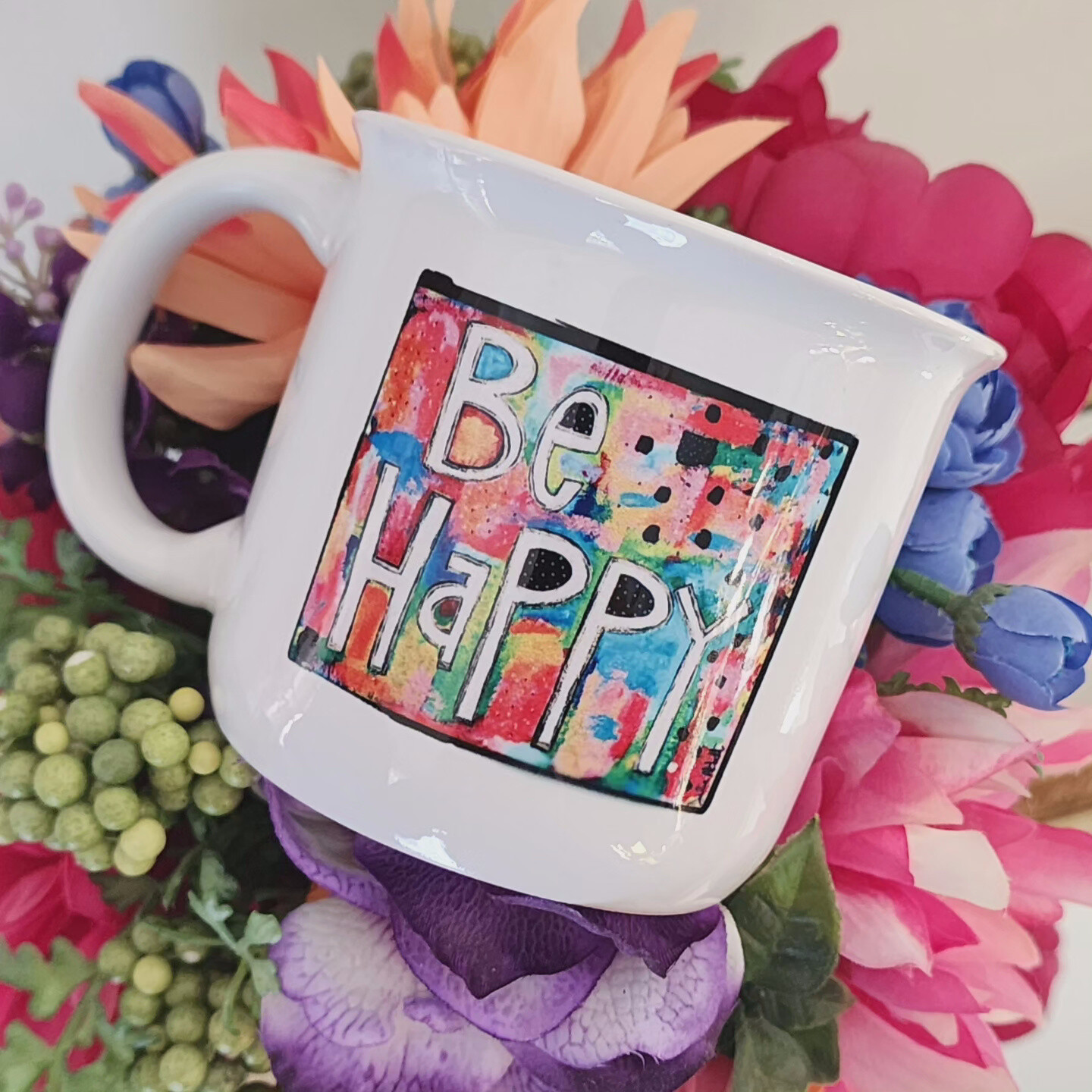 Be Happy Campfire Mug