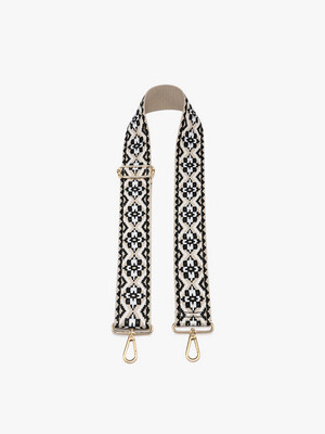 Tribal Guitar Strap-Black/White