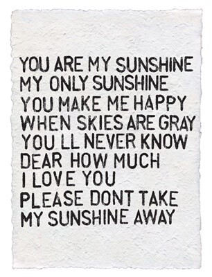 YOU ARE MY SUNSHINE HANDMADE PAPER