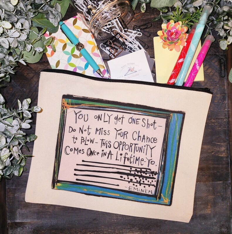 One Shot Large Canvas Zip Pouch