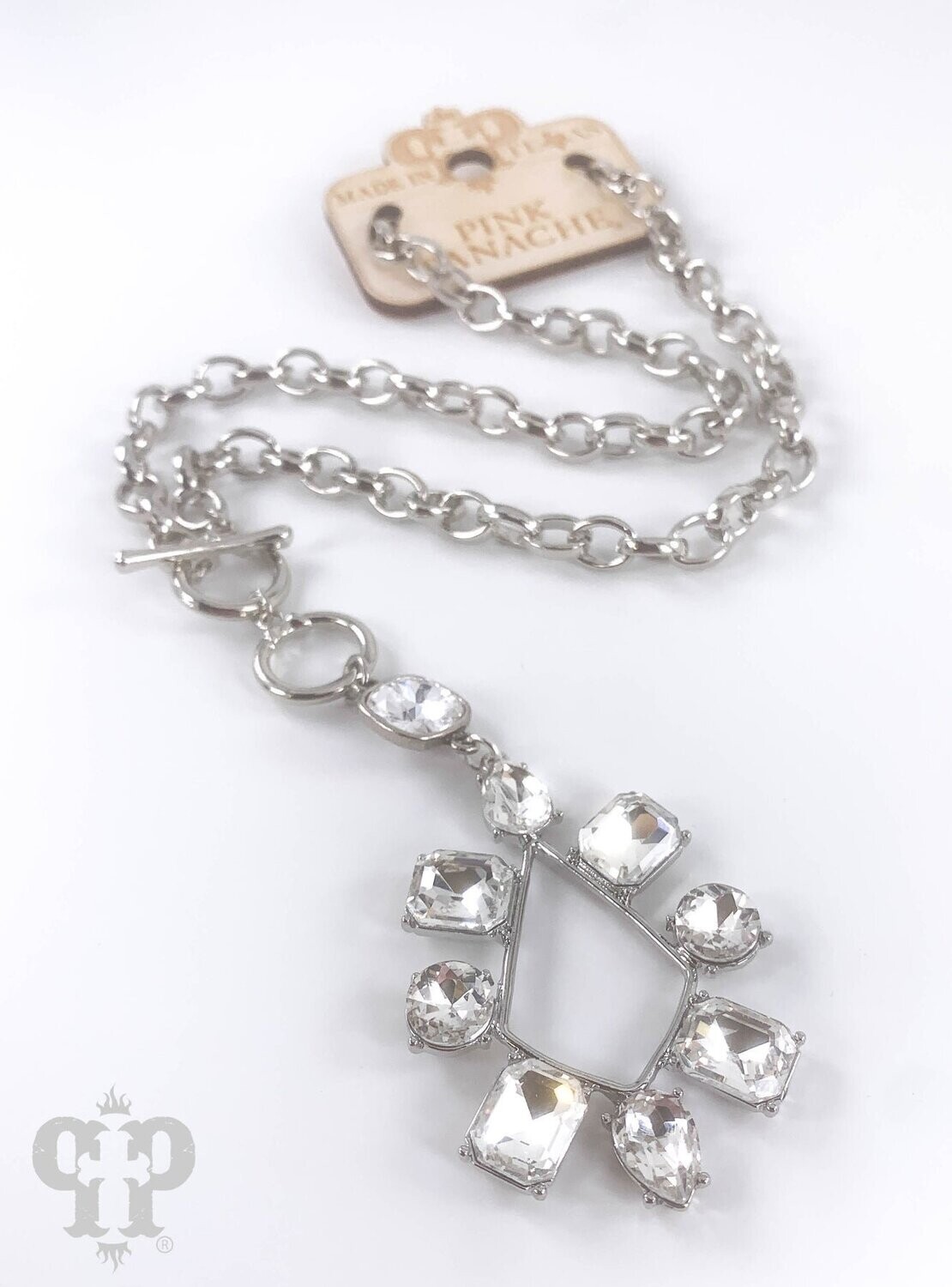 CRYSTAL PENDANT TOGGLE LINK CHAIN