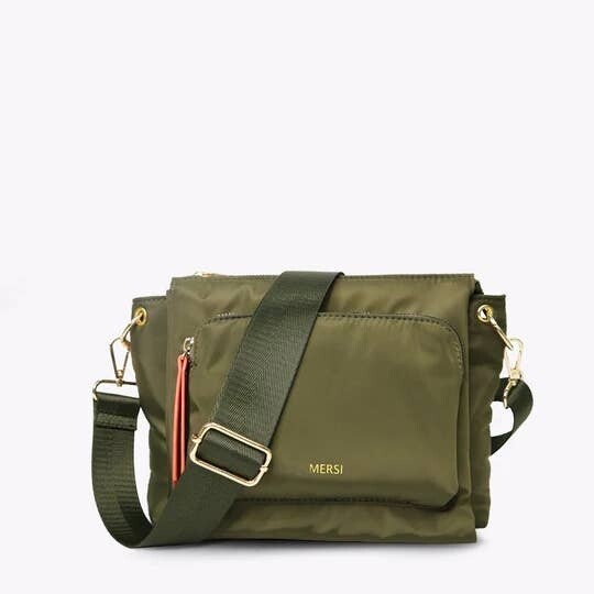 Erin Nylon Crossbody - Olive