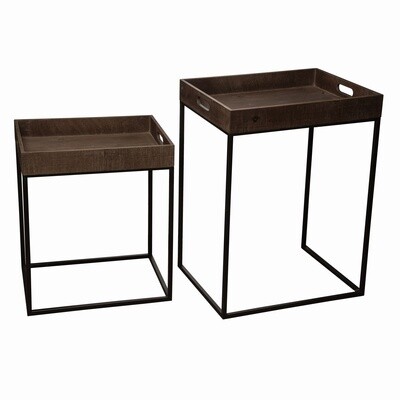 METAL TRAY TABLE SET/2