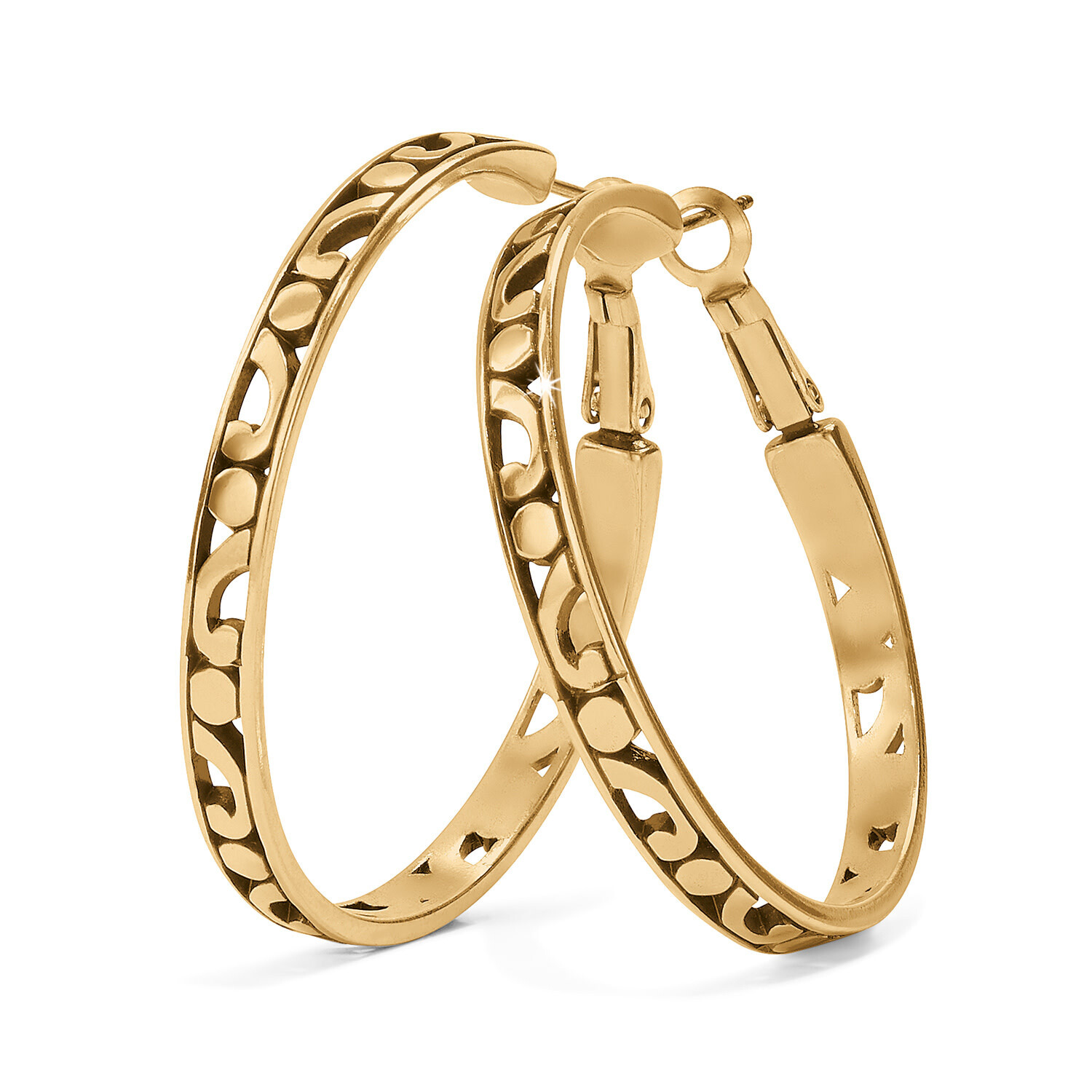 Contempo Large Hoop Earrings-Gold