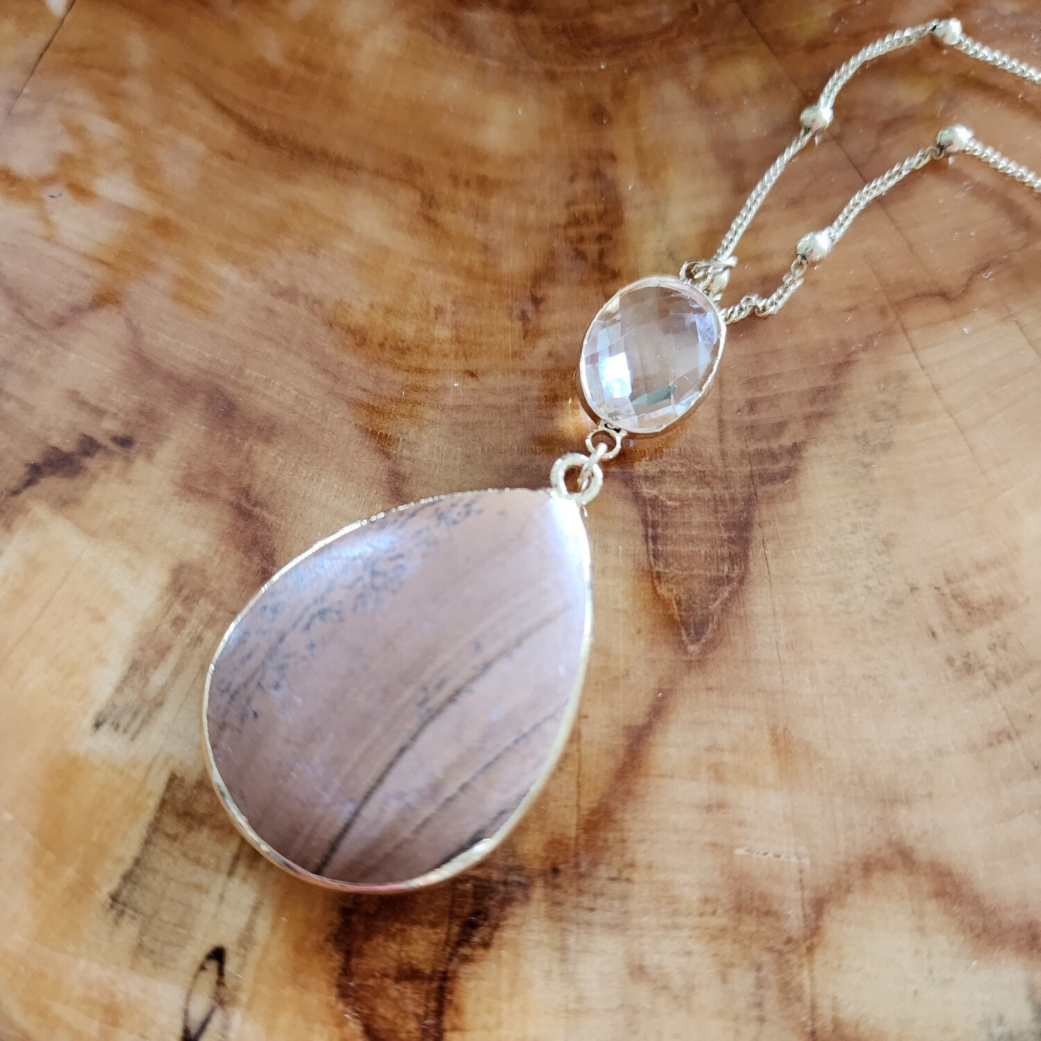 NATURAL STONE PENDANT NECKLACE