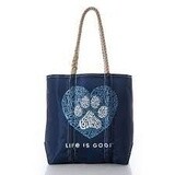 Life is Good Love Paw Tote