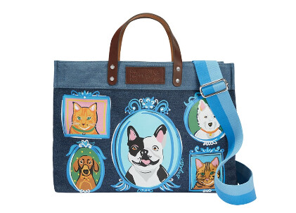 FUR FAMILY DENIM TOTE