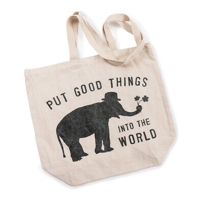 PUT GOOD THINGS INTO THE WORLD CANVAS TOTE