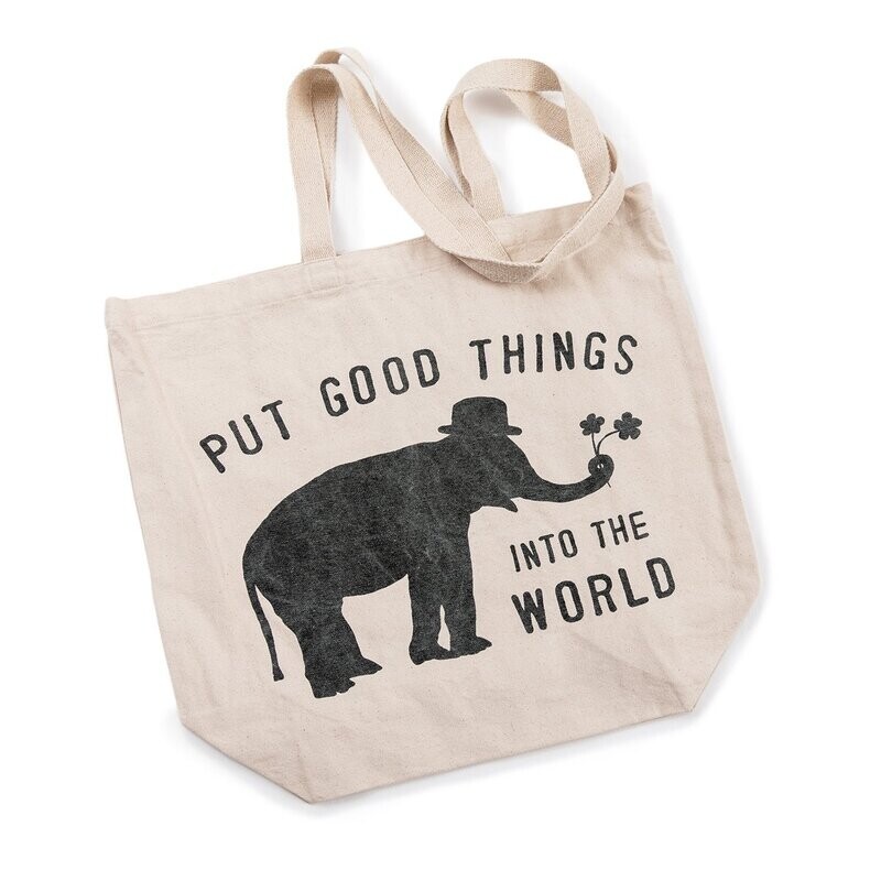 PUT GOOD THINGS INTO THE WORLD CANVAS TOTE