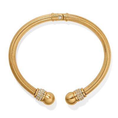 Meridian Open Hinged Bangle-Gold
