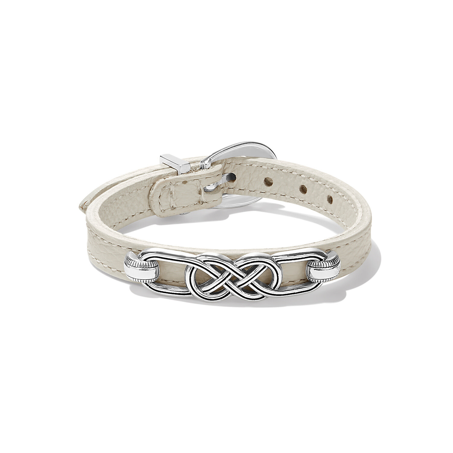 Interlok Braid Leather Bracelet-Shoe White