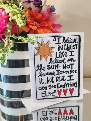 I Believe in Christ Blank Greeting Card