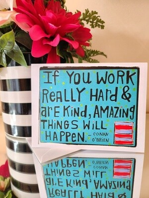 Work Really Hard Blank Greeting Card