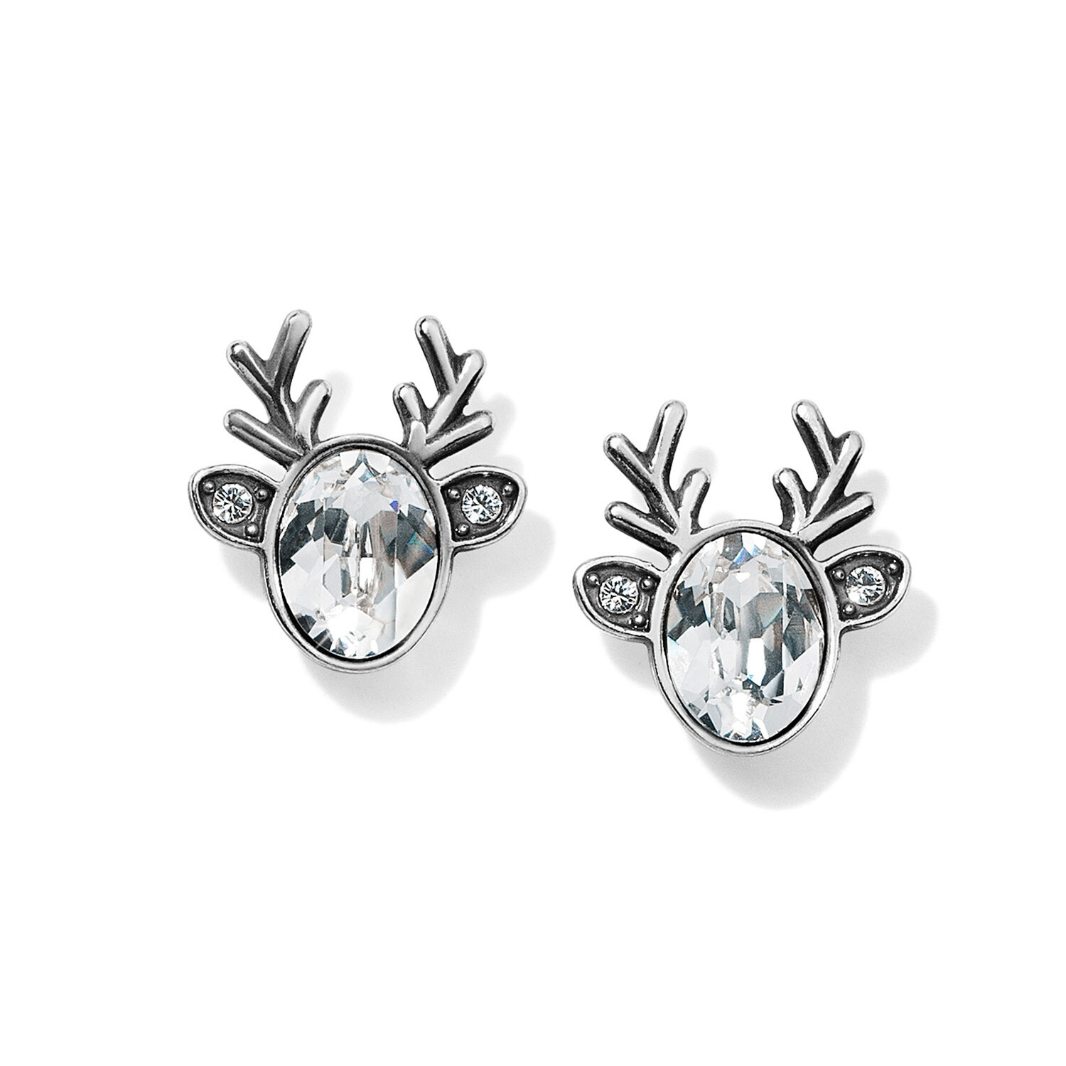 Reindeer Glitz Mini Post Earrings-Silver