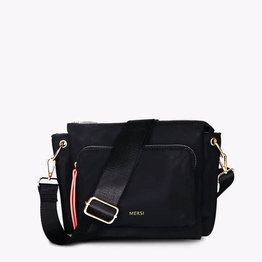 Erin Nylon Crossbody - Black