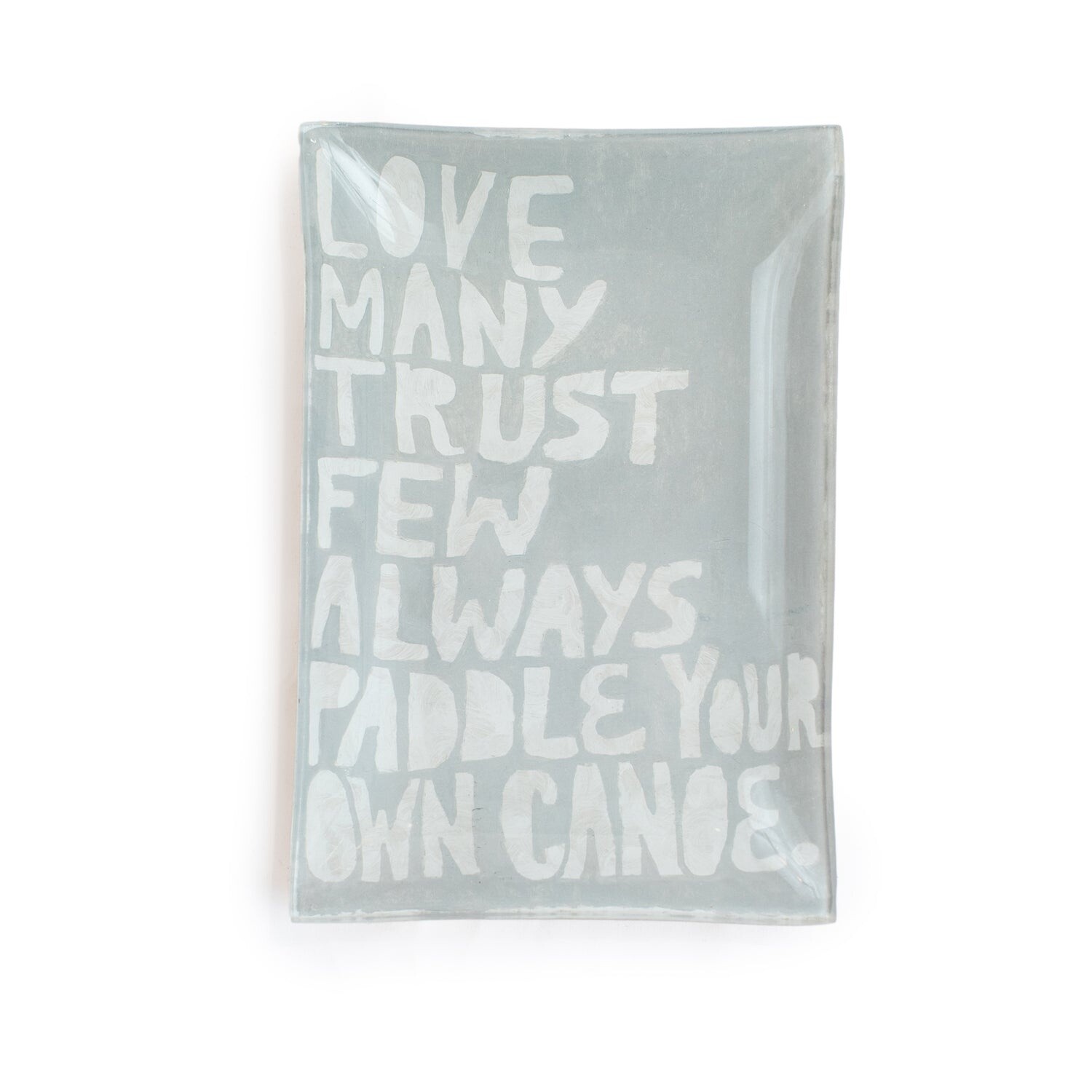 PADDLE YOUR OWN CANOE LARGE DECOUPAGE PLATE 8.5X6