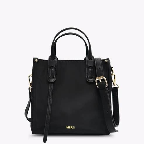 Riley Nylon Mini Tote Crossbody - Black