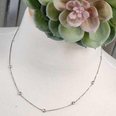 SILVER CRYSTAL CHAIN NECKLACE