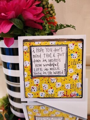I Hope You Don't Mind Blank Greeting Card - Yellow
