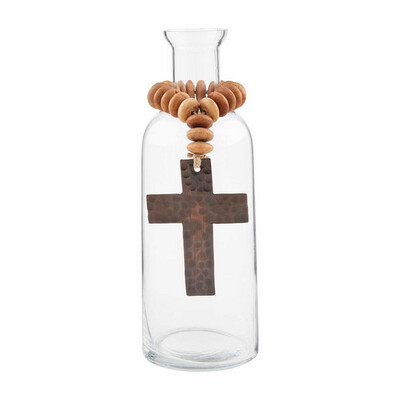 Cross Bead Bud Vase