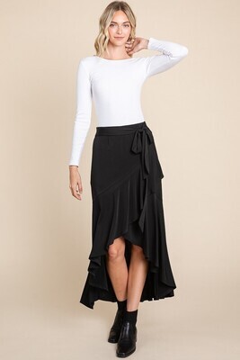 HIGH LOW MAXI RUFFLE SKIRT