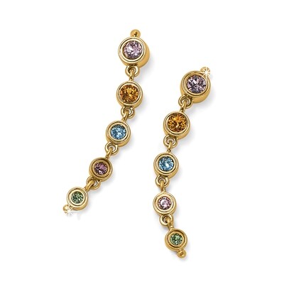 TWINKLE MOD MULTI POST DROP EARRING-GOLD