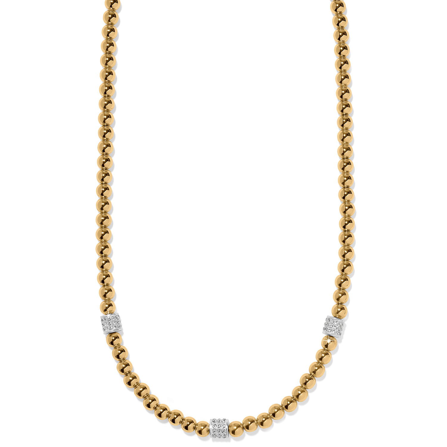 MERIDIAN PETITE BEAD STATION NECKLACE-GOLD