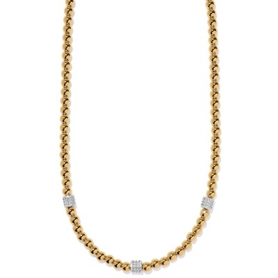 MERIDIAN PETITE BEAD STATION NECKLACE-GOLD
