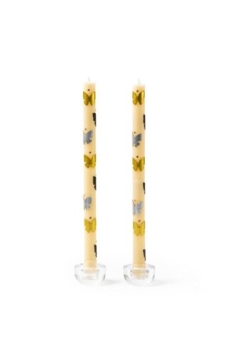 butterfly dinner candles - silver &amp; gold - set of 2, Color: core, Size: UNITS