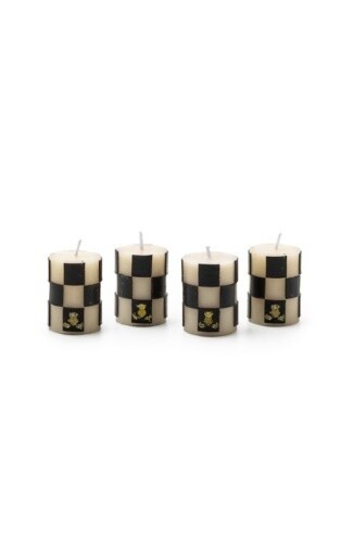 check votives - black &amp; ivory - set of 4, Color: core, Size: UNITS