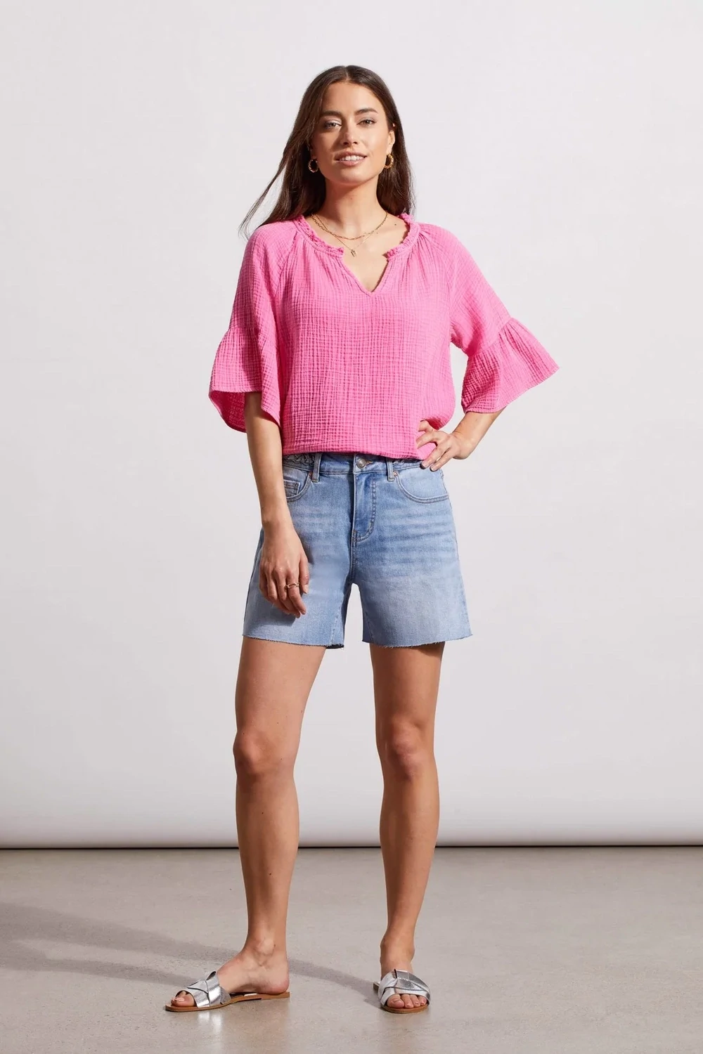 AUDREY GIRLFRIEND CLASSIC DENIM SHORT-BEACH WASH