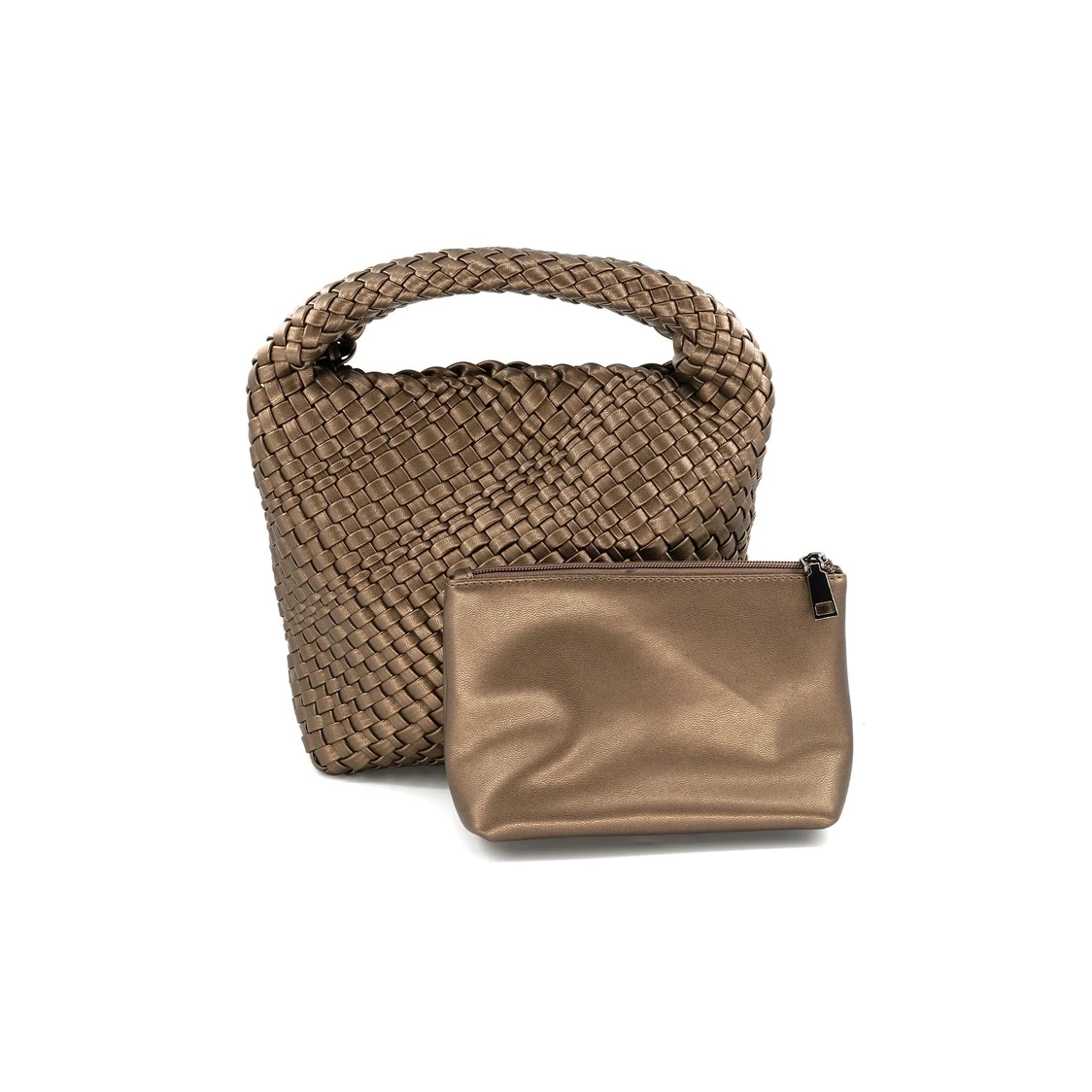 WOVEN MINI HOBO BAG, Color: BRONZE