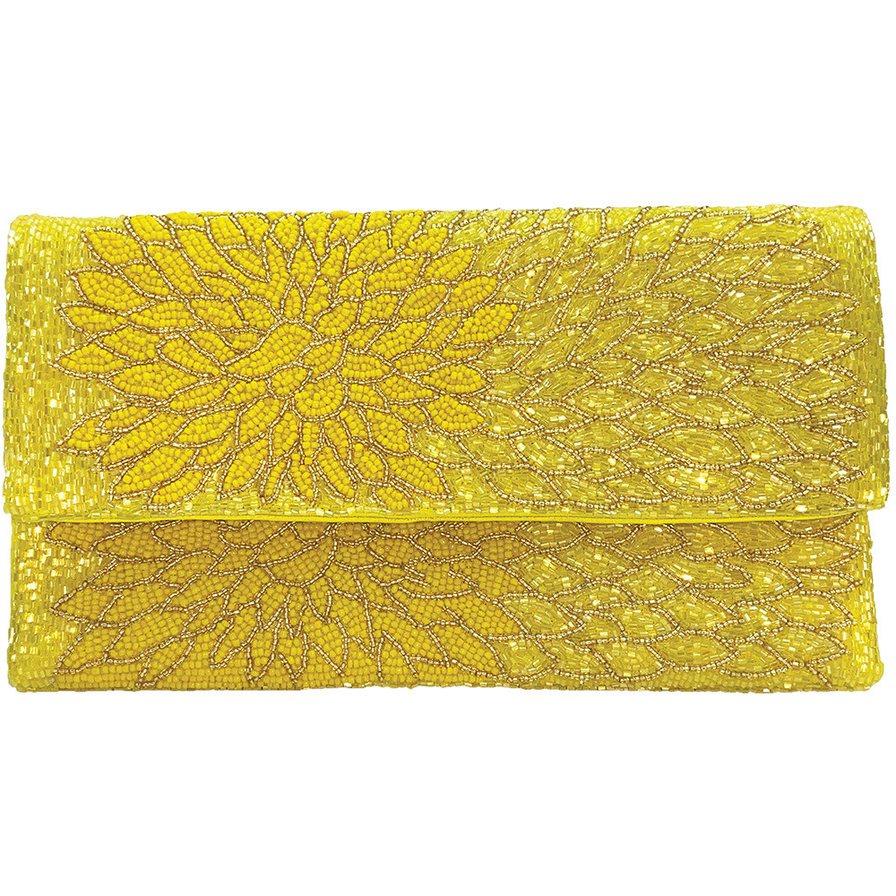 YELLOW FLORAL BURST CLUTCH