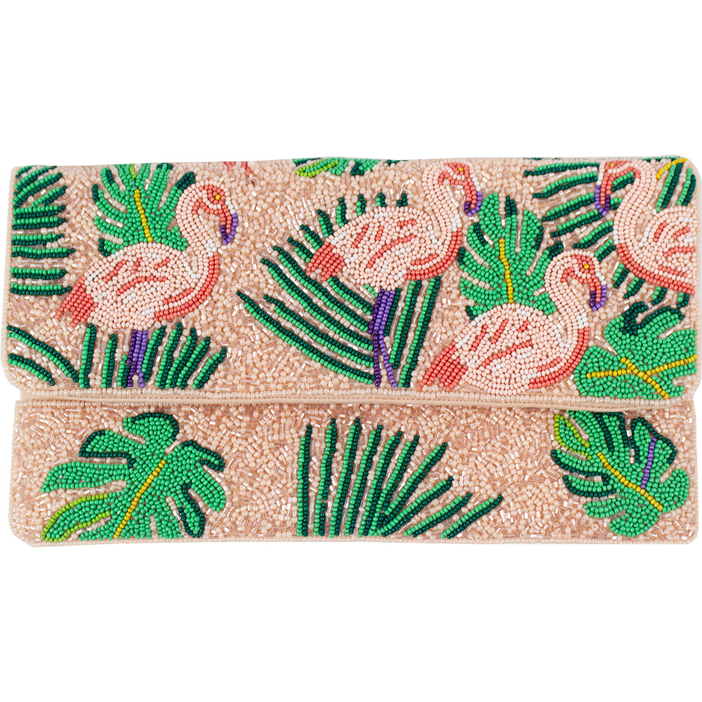 PEACH FLAMINGO CLUTCH