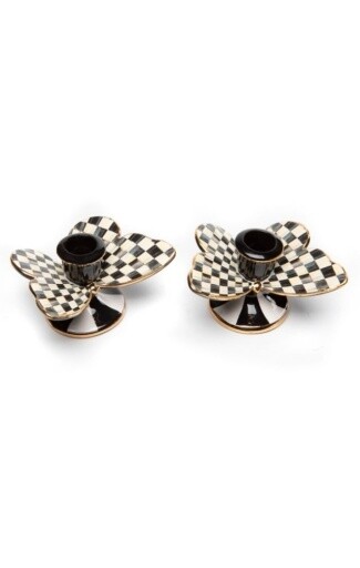courtly check butterfly candle holders - set of 2, Color: core, Size: UNITS